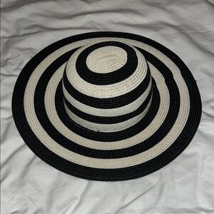 Peter Grimm Black and White Striped Hat